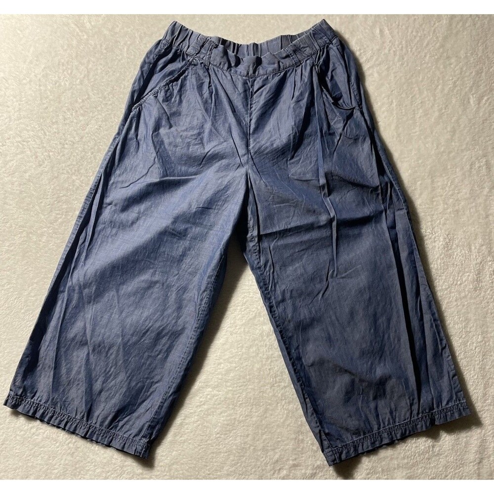 Veeko 100% Lyocell Ankle Pants Women’s Blue Elastic Waist